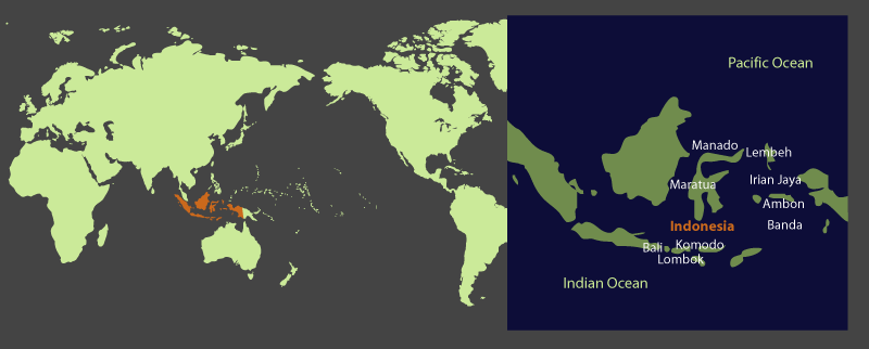 Map of Indonesian scuba diving regions