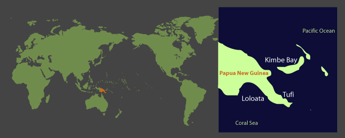 Map of Papua New Guinea scuba diving regions