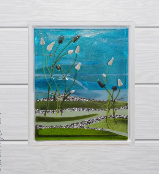 Fused glass window panel by Beth Tierney