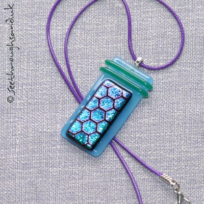 Fused glass pendant by Beth Tierney