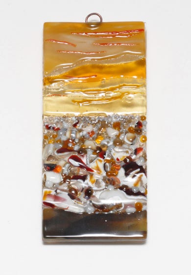 Fused glass standing panel by Beth Tierney