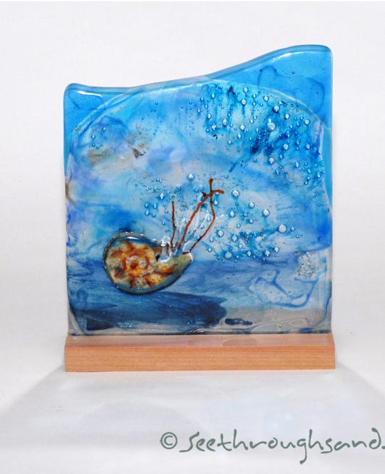 See Through Sand - Art Panel with hand crafted wood base